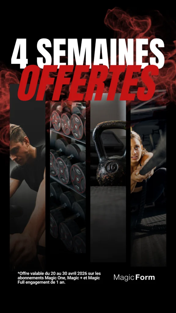 Promotion salle de sport Magic Form Angers - avril 2026 : 4 semaines offertes
